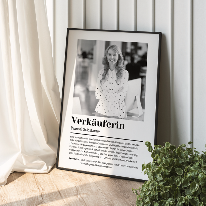 Fotoposter Definition VERKÄUFERIN personalisiert