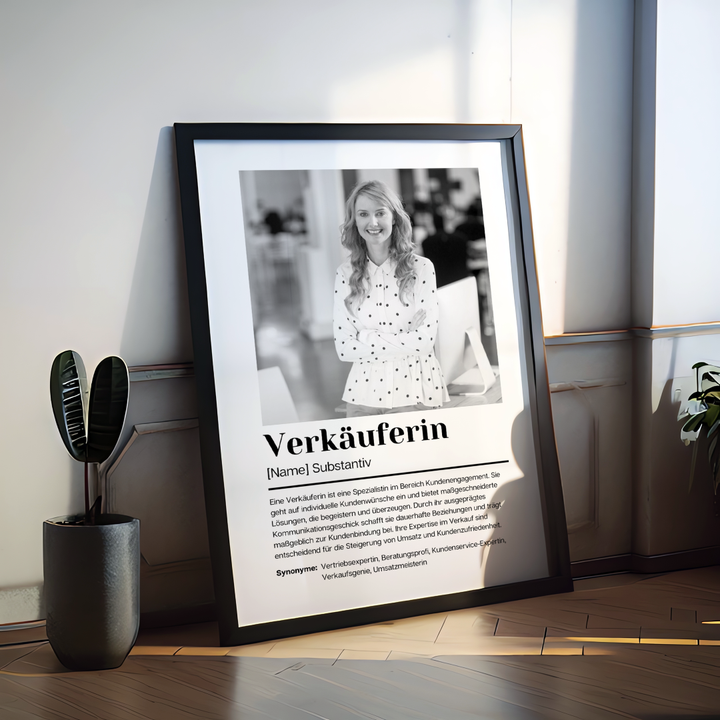 Fotoposter Definition VERKÄUFERIN personalisiert