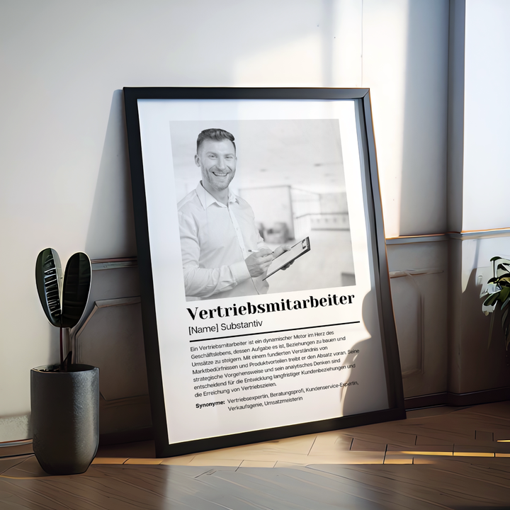 Fotoposter Definition VERTRIEBSMITARBEITER personalisiert