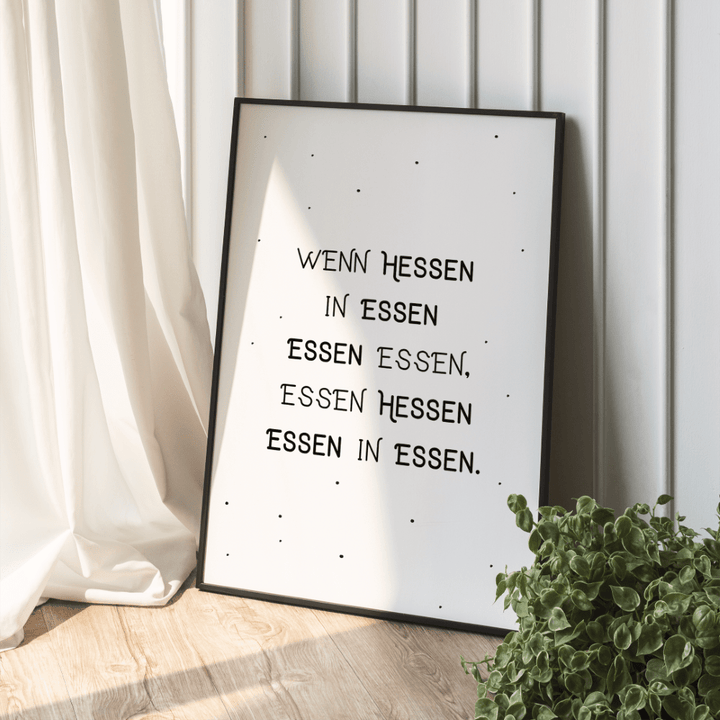 Zungenbrecher Poster "Wenn Hessen essen"