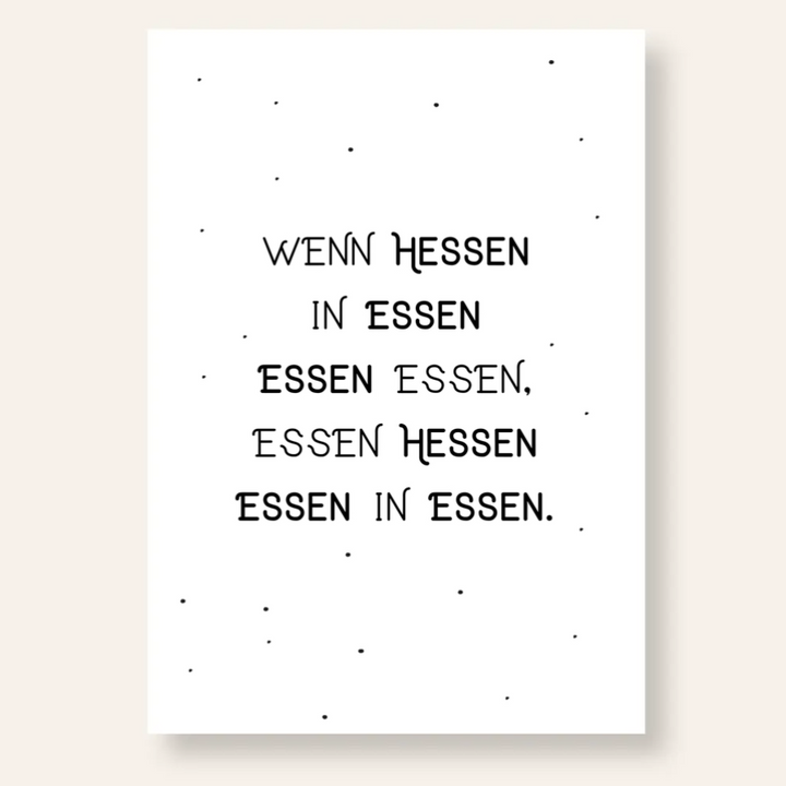 Zungenbrecher Poster "Wenn Hessen essen"