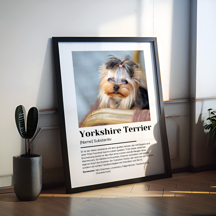 Fotoposter Definition Yorkshire Terrier personalisiert