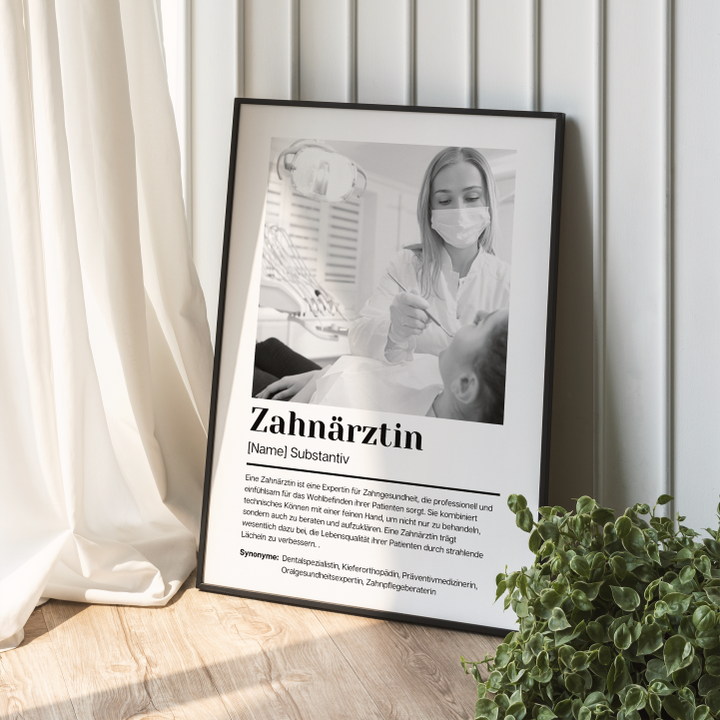 Fotoposter Definition ZAHNÄRZTIN personalisiert