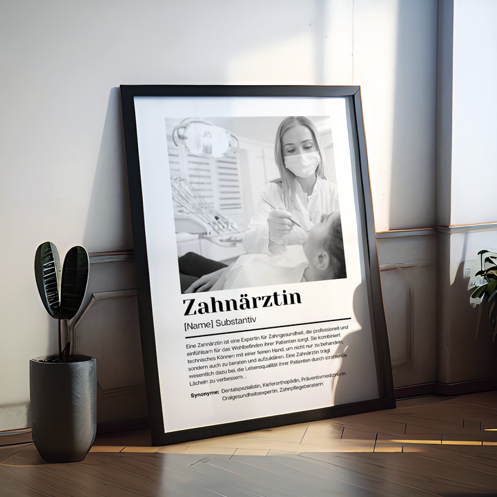 Fotoposter Definition ZAHNÄRZTIN personalisiert