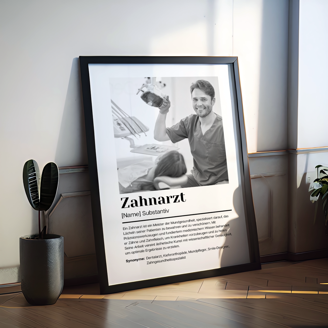 Fotoposter Definition ZAHNARZT personalisiert