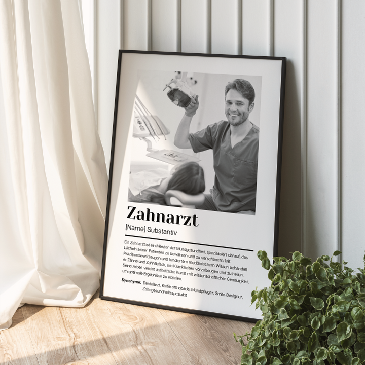 Fotoposter Definition ZAHNARZT personalisiert