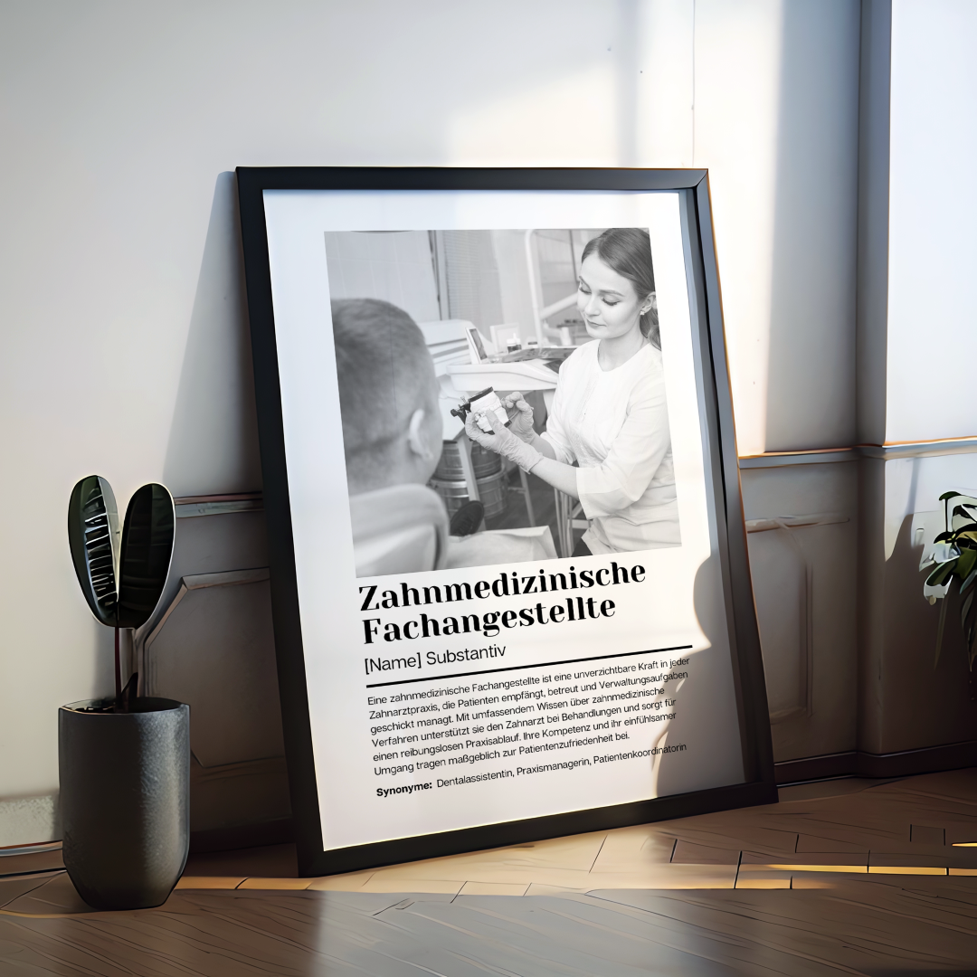 Fotoposter Definition ZAHNMEDIZINISCHE FACHANGESTELLTE personalisiert