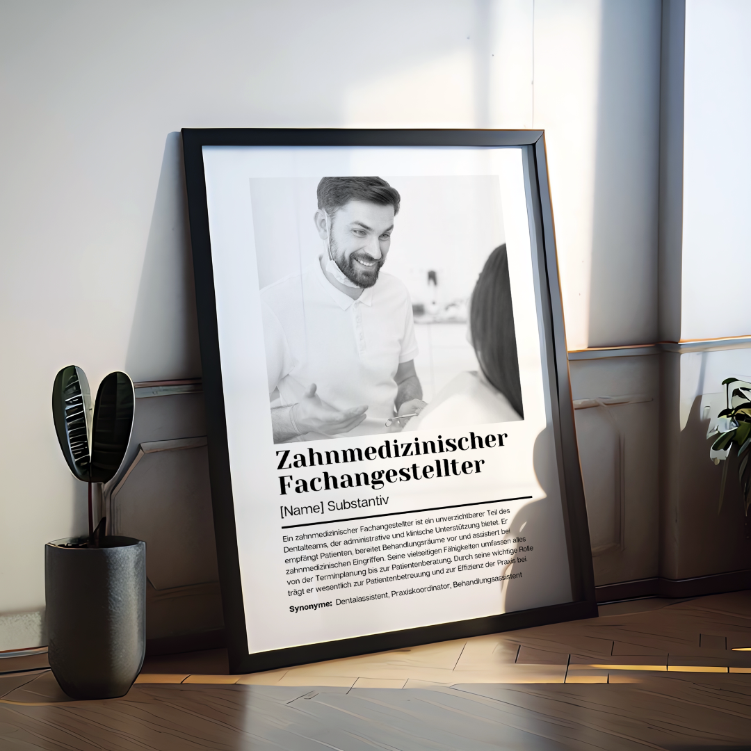 Fotoposter Definition ZAHNMEDIZINISCHER FACHANGESTELLTER personalisiert