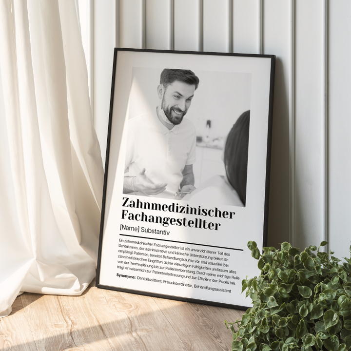 Fotoposter Definition ZAHNMEDIZINISCHER FACHANGESTELLTER personalisiert