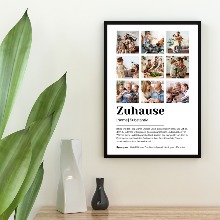Poster Fotocollage Definition ZUHAUSE personalisiert