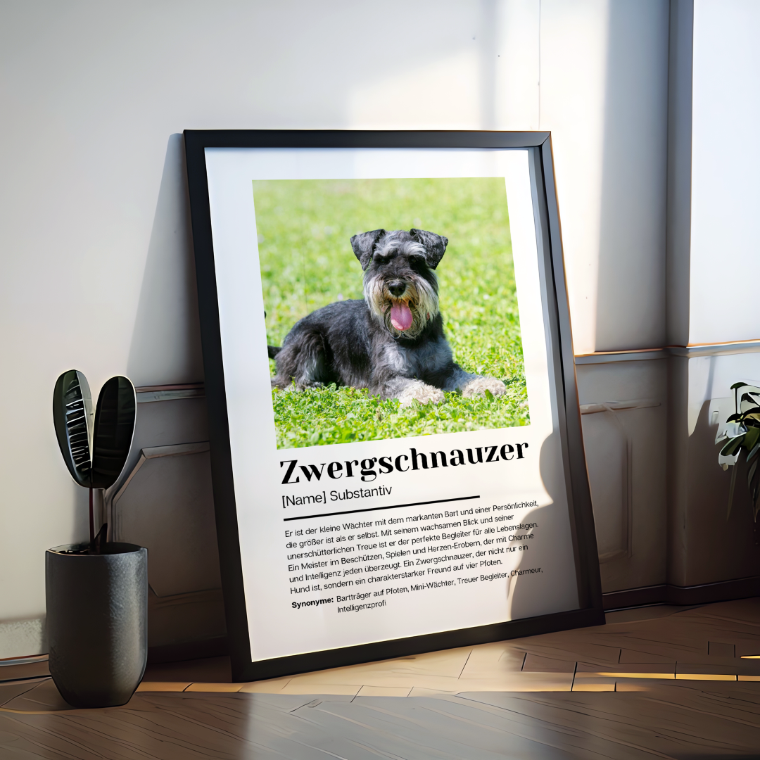 Fotoposter Definition Zwergschnauzer personalisiert