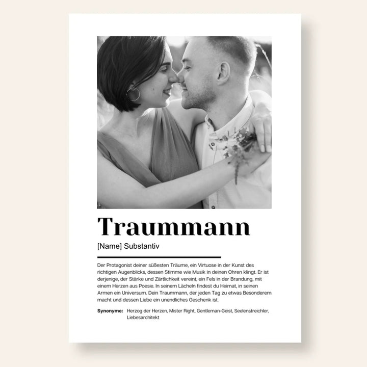 Personalisiertes Fotoposter Definition TRAUMMANN | Kleibt