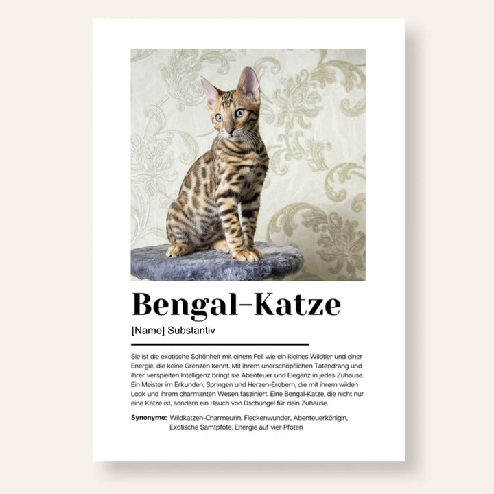 Fotoposter Definition Bengal-Katze personalisiert