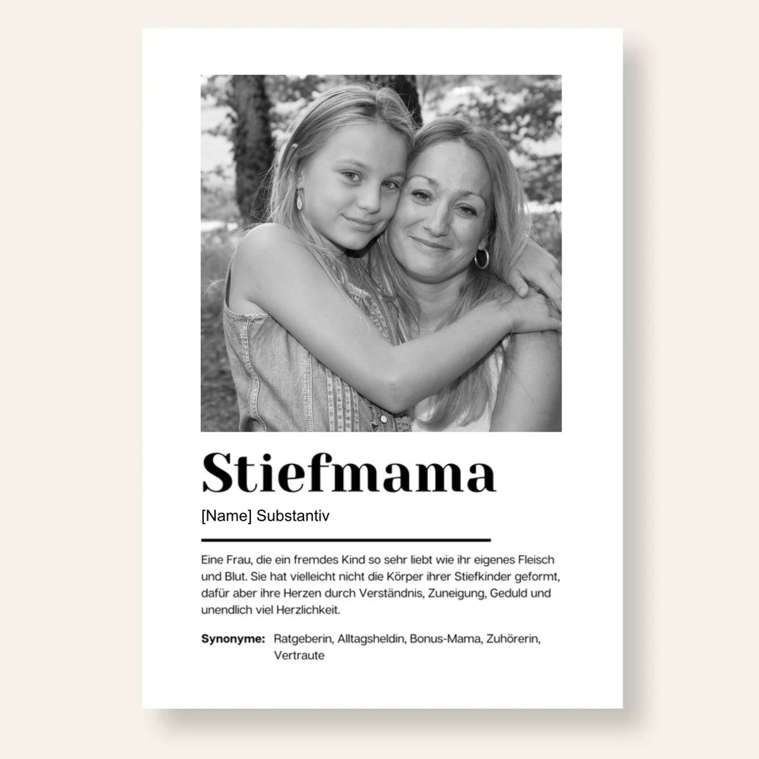 Fotoposter Definition STIEFMAMA personalisiert