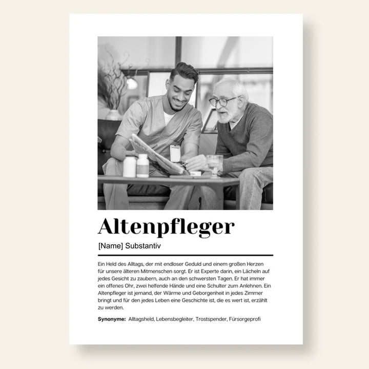 Fotoposter Definition ALTENPFLEGER personalisiert