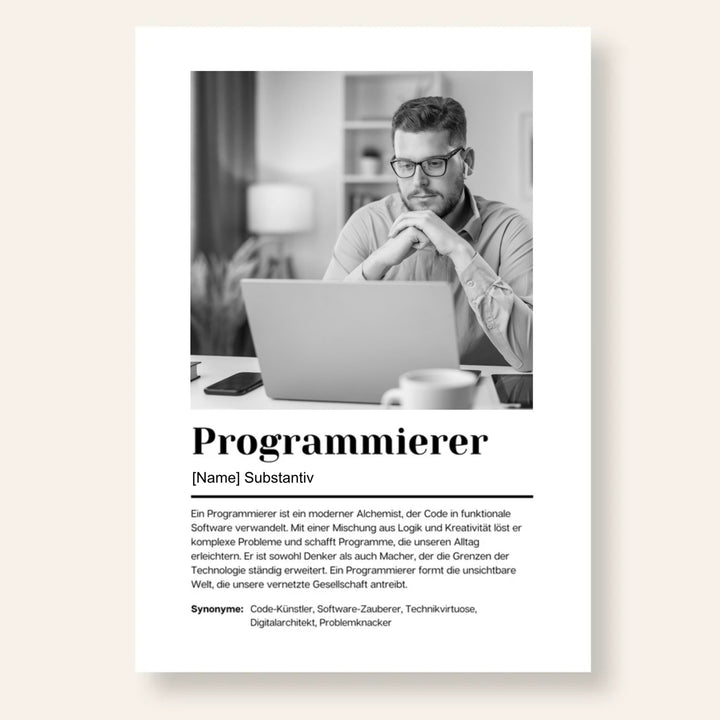 Fotoposter Definition PROGRAMMIERER personalisiert