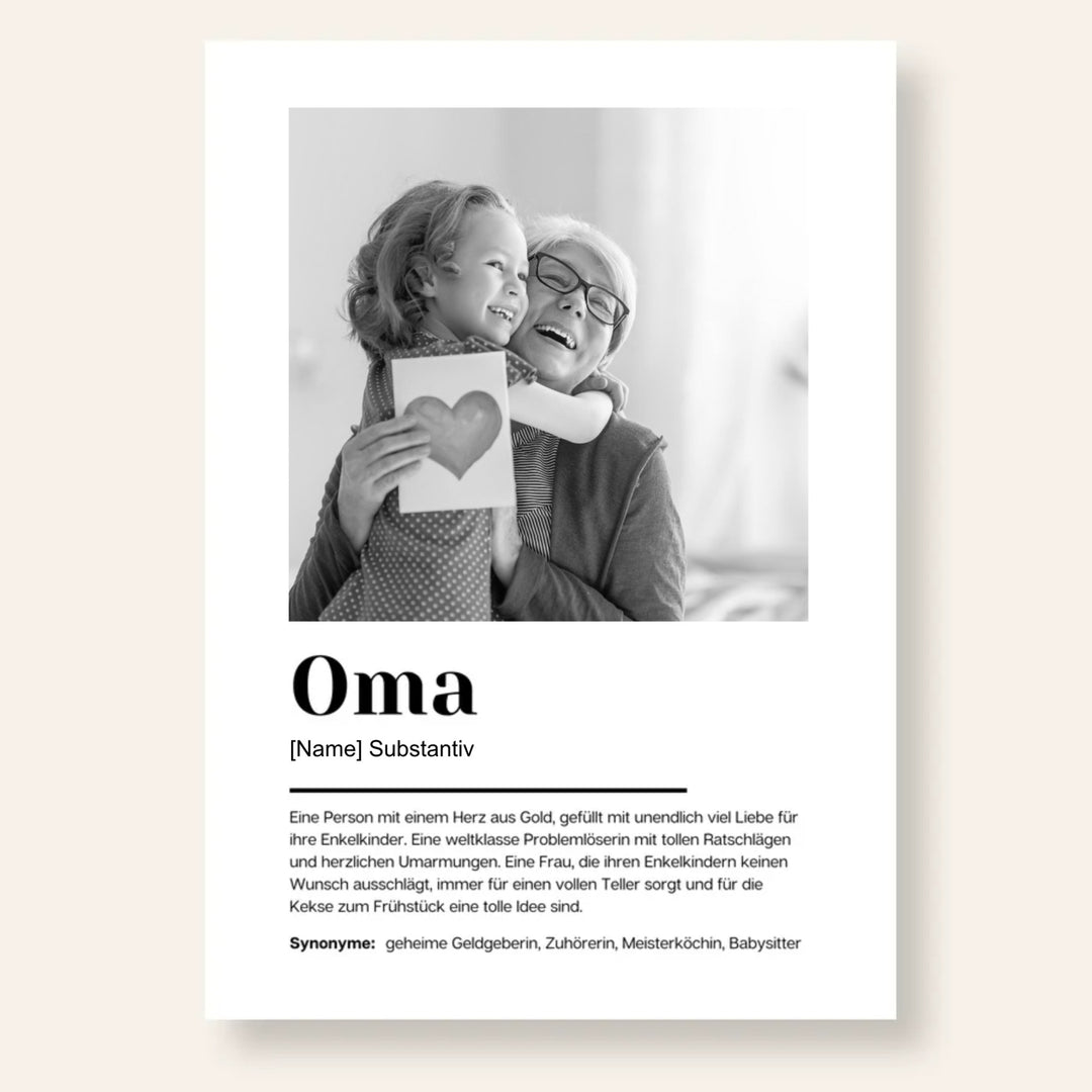 Fotoposter Definition OMA personalisiert
