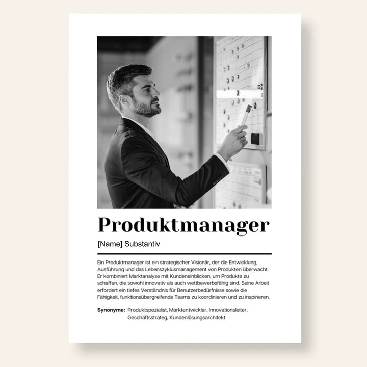 Fotoposter Definition PRODUKTMANAGER personalisiert