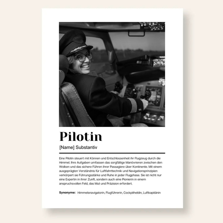 Fotoposter Definition PILOTIN personalisiert