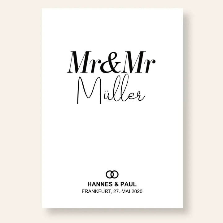 Poster Mr & Mr 01 personalisiert