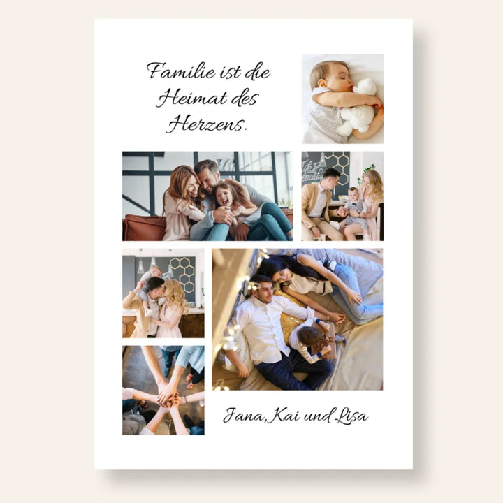 Poster Fotocollage FAMILIE personalisiert