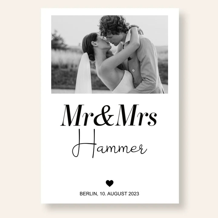 Fotoposter Mr & Mrs 02 personalisiert