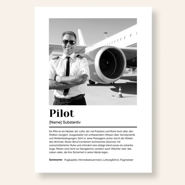 Fotoposter Definition PILOT personalisiert