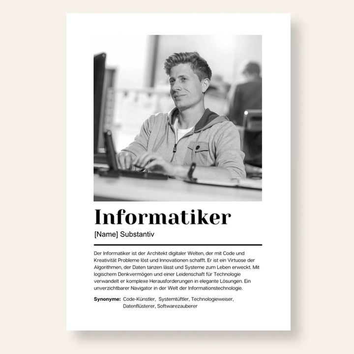 Fotoposter Definition INFORMATIKER personalisiert