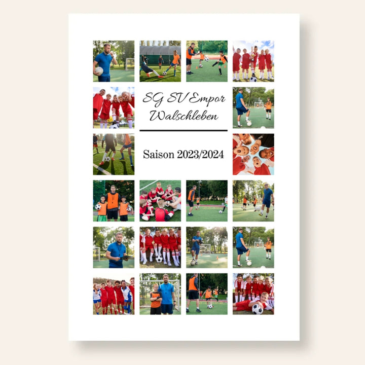 Fotocollage Vereinsposter Mannschaft Spieler personalisiert