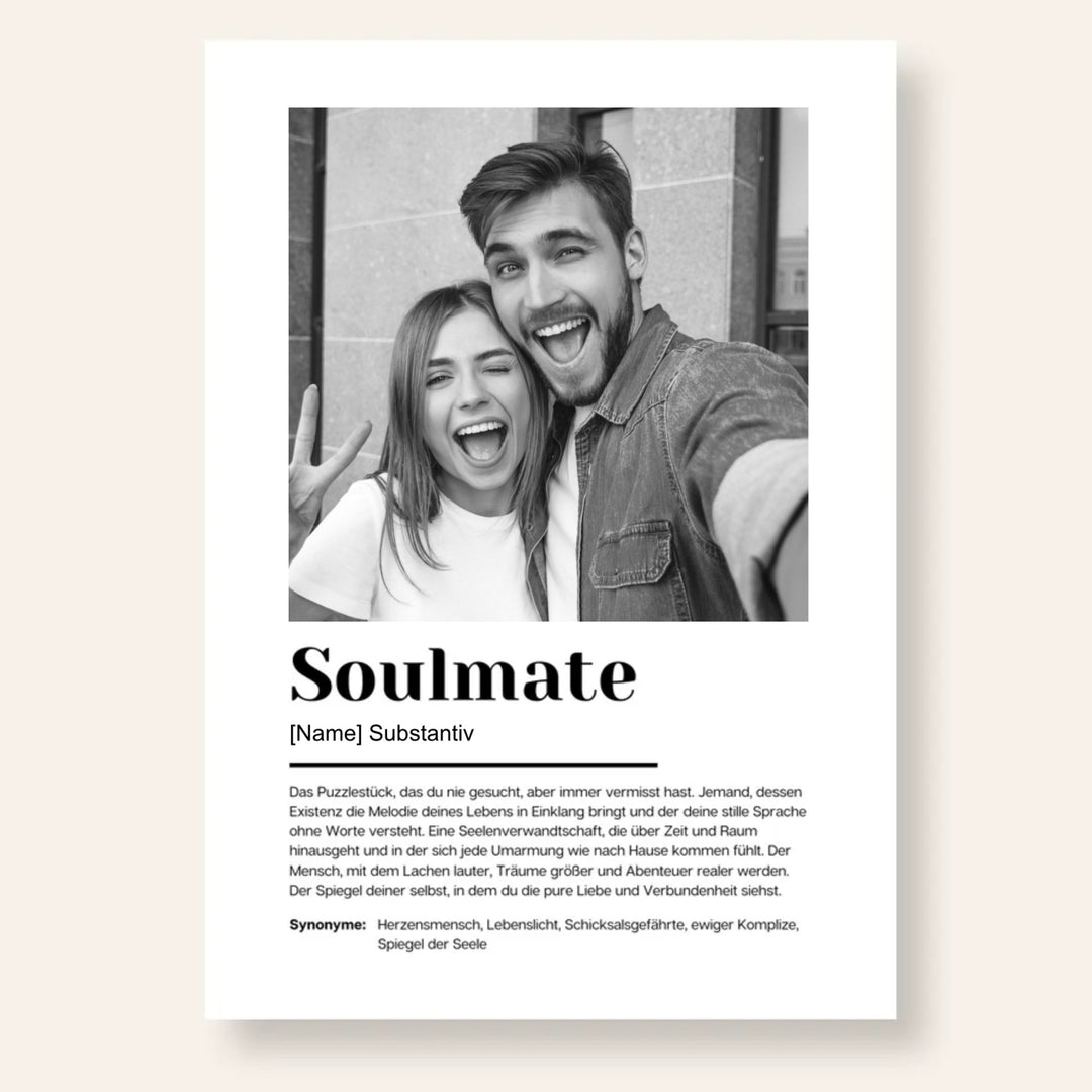 Fotoposter Definition SOULMATE personalisiert