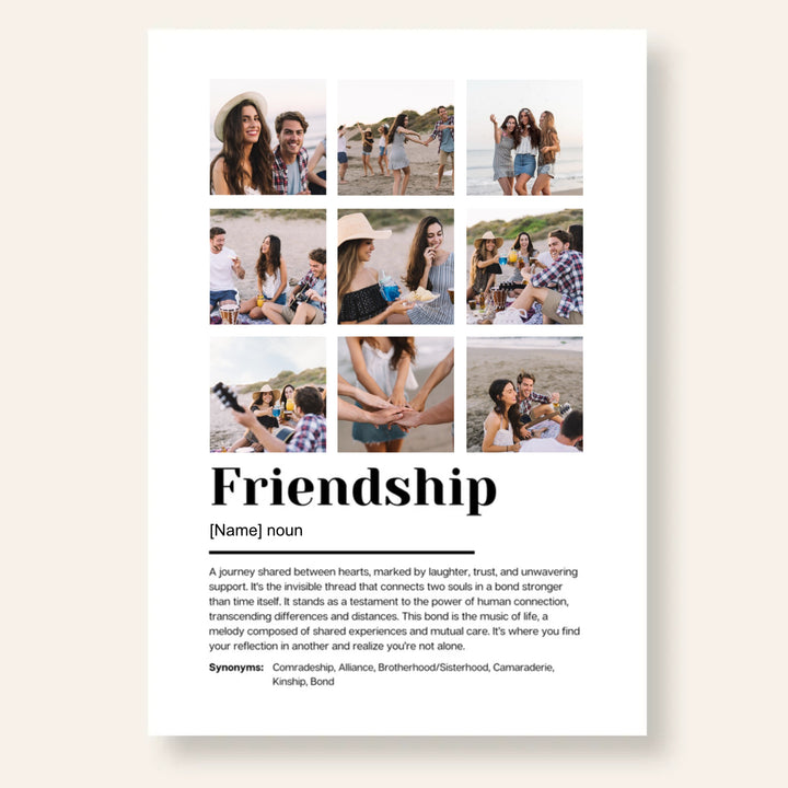 Poster Fotocollage Definition FRIENDSHIP personalisiert