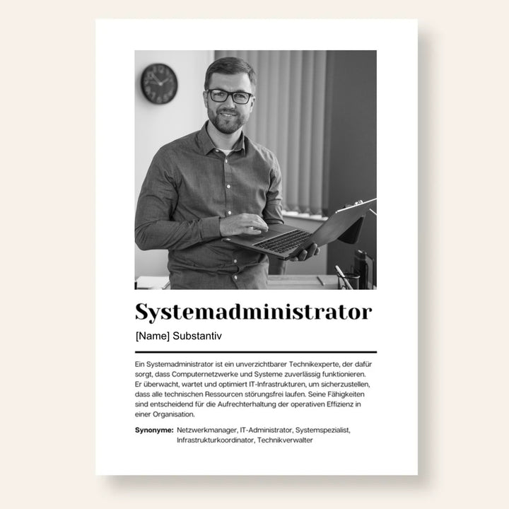 Fotoposter Definition SYSTEMADMINISTRATOR personalisiert