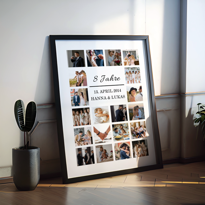 Fotocollage Hochzeitstag personalisiert