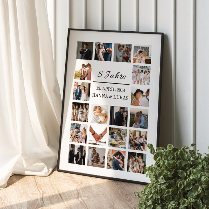 Fotocollage Hochzeitstag personalisiert